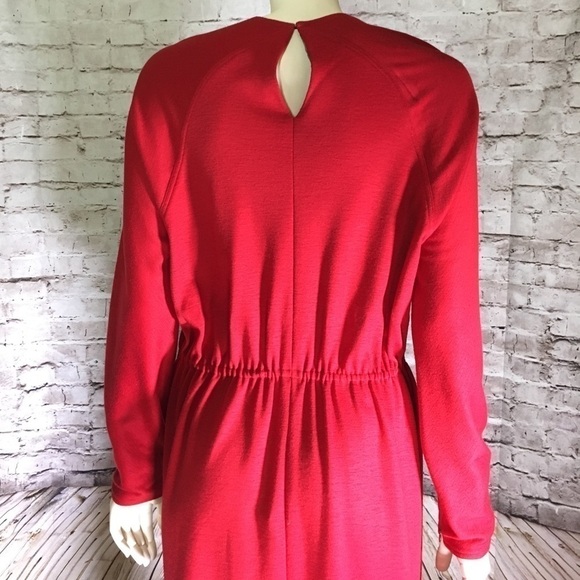 Vintage Geoffrey Beene New York I.magnin red long sleeve dress NWT - Picture 4 of 8
